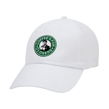 Coffee's for closers, Adult Baseball Cap White 5-panel (POLYESTER, ADULT, UNISEX, ONE SIZE)