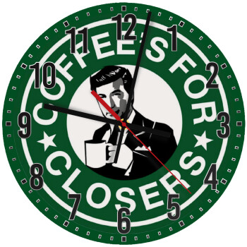 Coffee's for closers, Ρολόι τοίχου ξύλινο (30cm)
