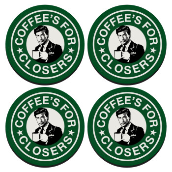 Coffee's for closers, ΣΕΤ 4 Σουβέρ ξύλινα στρογγυλά (9cm)