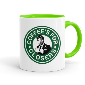 Coffee's for closers, Mug colored light green, ceramic, 330ml
