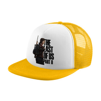 Last of us, Ellie, Adult Soft Trucker Hat with Yellow/White Mesh (POLYESTER, ADULT, UNISEX, ONE SIZE)