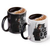 Color changing magic Mug, ceramic, 330ml when adding hot liquid inside, the black colour desappears (1 pcs)