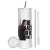 Eco friendly stainless steel tumbler 600ml, with metal straw & cleaning brush