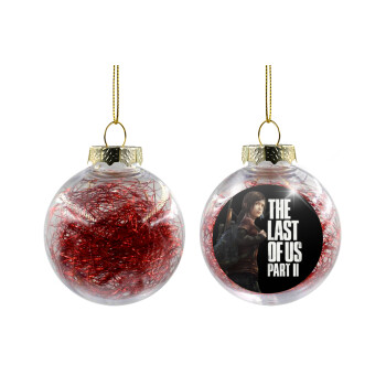 Last of us, Ellie, Transparent Christmas tree ball ornament with red filling 8cm