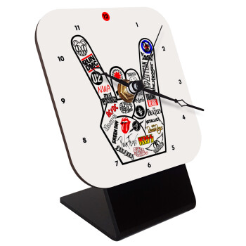 Best Rock Bands hand, Quartz Wooden table clock with hands (10cm)