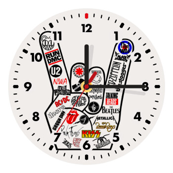 Best Rock Bands hand, Wooden wall clock (20cm)