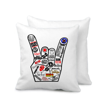 Best Rock Bands hand, Sofa cushion 40x40cm includes filling