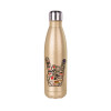 Glitter gold stainless steel thermos bottle, double-walled, 500ml