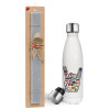 Easter candle, metallic white thermos bottle (500ml) & aromatic flat candle (30cm) (GRAY)