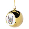 Golden Christmas tree ball ornament 8cm