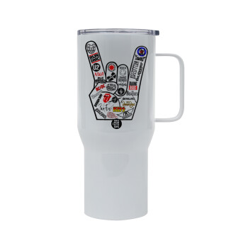 Best Rock Bands hand, Mega Stainless steel Tumbler with lid, double wall 750L