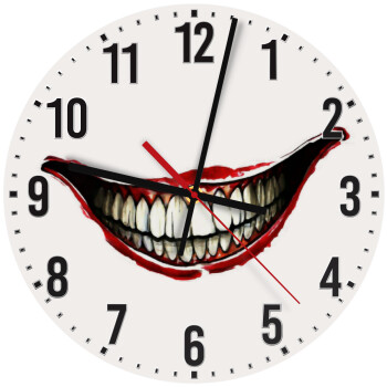 Joker smile, Ρολόι τοίχου ξύλινο (30cm)
