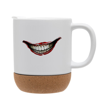 Joker smile, Ceramic coffee mug Cork (MAT), 330ml (1pcs)