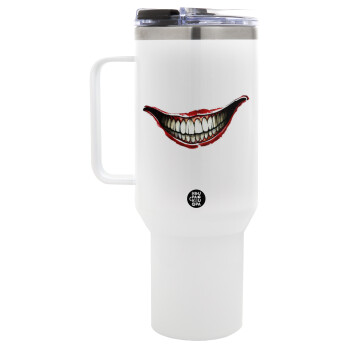 Joker smile, Mega Tumbler με καπάκι, διπλού τοιχώματος (θερμό) 1,2L