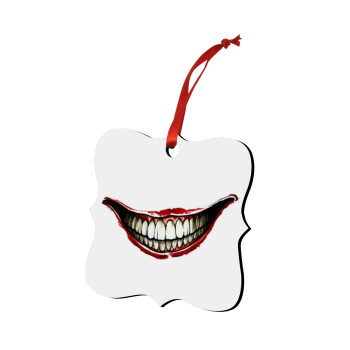 Joker smile, Christmas ornament polygon wooden 7.5cm