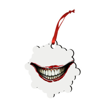 Joker smile, Christmas ornament snowflake wooden 7.5cm