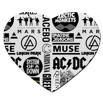 Best Rock Bands Collection, Mousepad καρδιά 23x20cm
