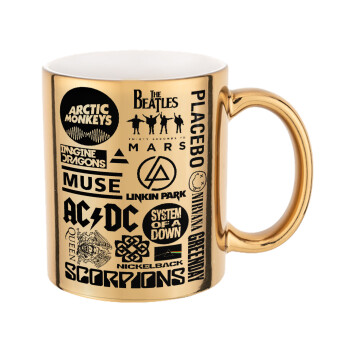 Best Rock Bands Collection, Mug ceramic, gold mirror, 330ml