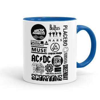 Best Rock Bands Collection, Mug colored blue, ceramic, 330ml