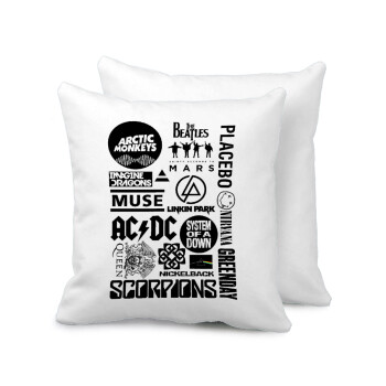 Best Rock Bands Collection, Sofa cushion 40x40cm includes filling