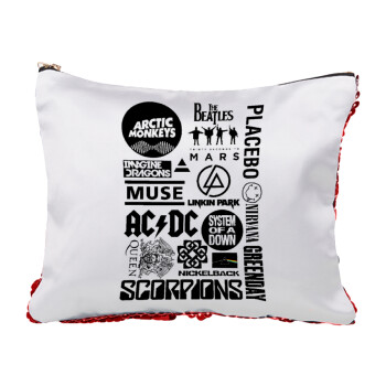 Best Rock Bands Collection, Red sequin cosmetic bag