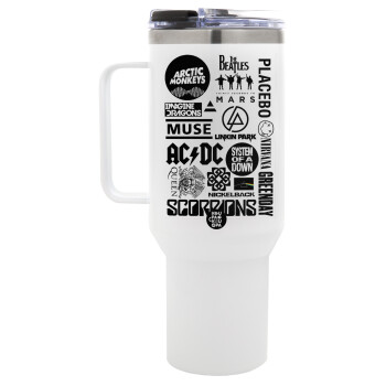 Best Rock Bands Collection, Mega Stainless steel Tumbler with lid, double wall 1,2L