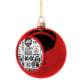 Best Rock Bands Collection, Christmas tree ball Red 8cm