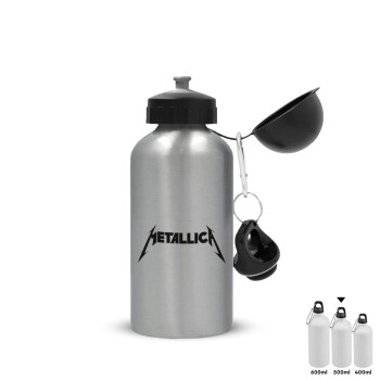 Metallica logo, Μεταλλικό παγούρι νερού, Ασημένιο, αλουμινίου 500ml