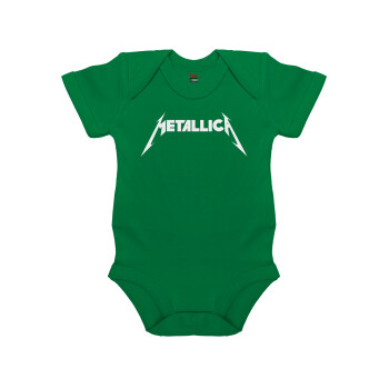 Metallica, Βρεφικό φορμάκι μωρού, ΠΡΑΣΙΝΟ, 100% Organic Cotton, κοντομάνικο