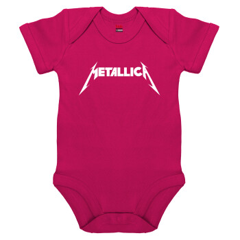 Metallica, Βρεφικό φορμάκι μωρού, 0-18 μηνών, ΡΟΖ, 100% Organic Cotton, κοντομάνικο