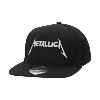 Metallica logo, Καπέλο Ενηλίκων Flat Snapback Μαύρο, (POLYESTER, ΕΝΗΛΙΚΩΝ, UNISEX, ONE SIZE)