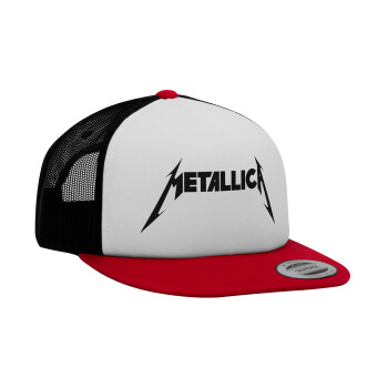 Metallica logo, Καπέλο Ενηλίκων Foam Flat Snapback με Δίχτυ, (POLYESTER, ΕΝΗΛΙΚΩΝ, UNISEX, ONE SIZE)