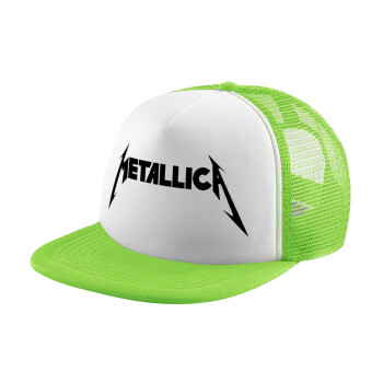 Metallica, Adult Soft Trucker Hat with Mesh GREEN/WHITE (POLYESTER, ADULT, ONE SIZE)