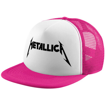 Metallica, Καπέλο παιδικό Soft Trucker με Δίχτυ ΡΟΖ/ΛΕΥΚΟ (POLYESTER, ΠΑΙΔΙΚΟ, ONE SIZE)