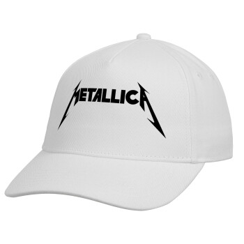 Metallica logo, Καπέλο παιδικό Baseball, Drill, Λευκό (100% ΒΑΜΒΑΚΕΡΟ, ΠΑΙΔΙΚΟ, UNISEX, ONE SIZE)