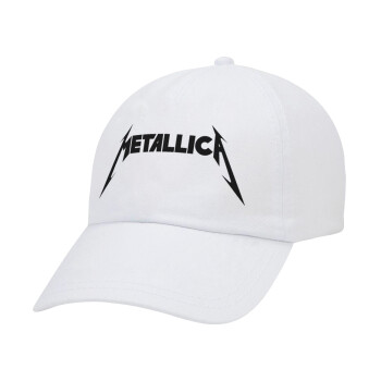 Metallica, Adult Baseball Cap White 5-panel (POLYESTER, ADULT, UNISEX, ONE SIZE)