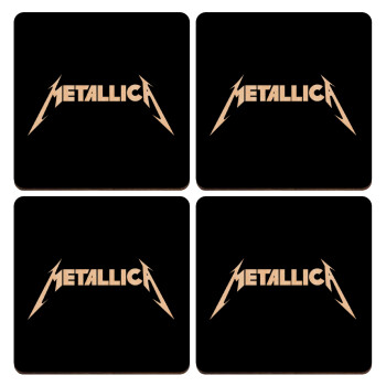 Metallica, ΣΕΤ x4 Σουβέρ ξύλινα τετράγωνα plywood (9cm)