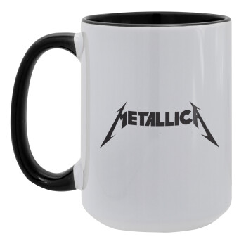 Metallica logo, Κούπα Mega 15oz, κεραμική Μαύρη, 450ml