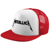 Adult Soft Trucker Hat with Red/White Mesh (POLYESTER, ADULT, UNISEX, ONE SIZE)