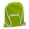 Backpack bag GYMBAG LIME GREEN, with pocket (40x48cm) & thick cords