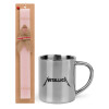 Easter Set, metallic thermal cup (300ml) & aromatic flat Easter candle (30cm) (PINK)