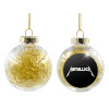 Transparent Christmas tree ball ornament with gold filling 8cm