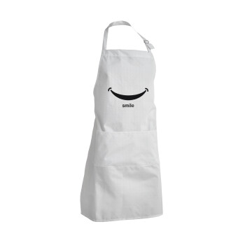 Smile!!!, Adult Chef Apron (with sliders and 2 pockets)