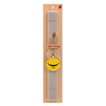 Smile!!!, Easter Set, wooden keychain & scented Easter candle flat (30cm) (GRAY)