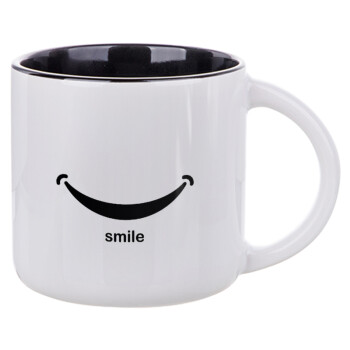 Smile!!!, Κούπα κεραμική 400ml Λευκή/Μαύρη