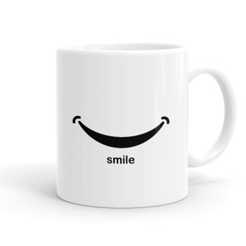 Smile!!!, Ceramic coffee mug, 330ml (1pcs)