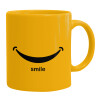 Ceramic coffee mug yellow, 330ml