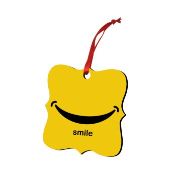 Smile!!!, Christmas ornament polygon wooden 7.5cm