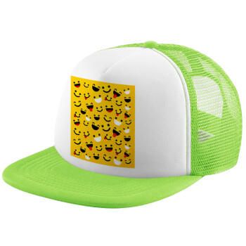 Smilies , Adult Soft Trucker Hat with Mesh GREEN/WHITE (POLYESTER, ADULT, ONE SIZE)