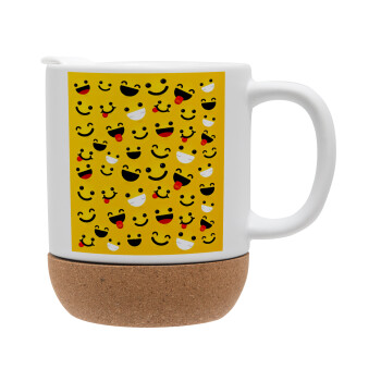 Smilies , Ceramic coffee mug Cork (MAT), 330ml (1pcs)